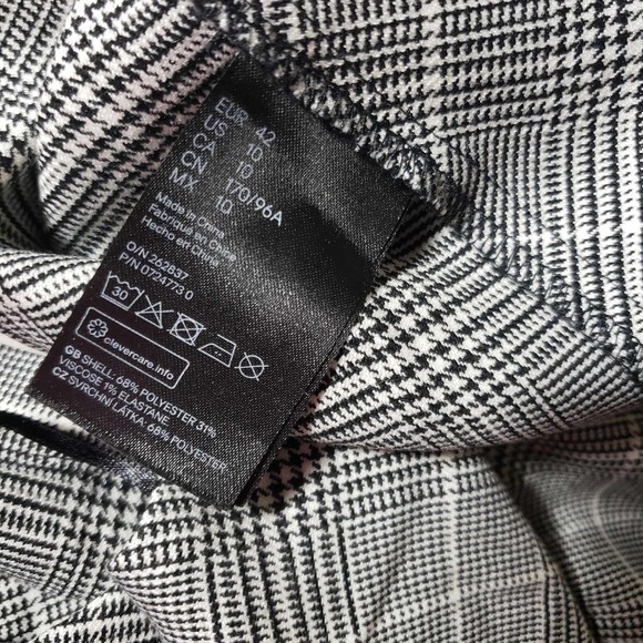 H&M Women's size 10 Black White & Gray Plaid Dress - Picture 8 of 9
